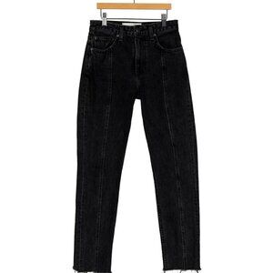 Reformation Straight Leg Black Cutoff Jean Size 26